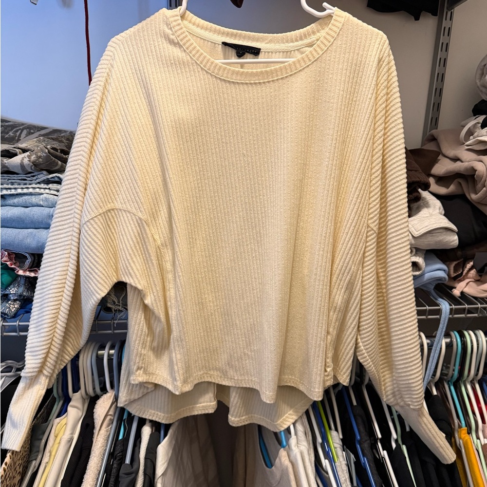 Jane and Delancey Cream Crew Neck Sweater
